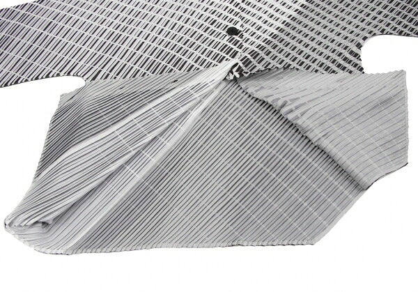 PLEATS PLEASE Polyester Line Print White Black Blouse Size 3