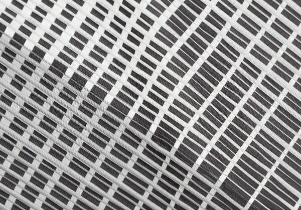 PLEATS PLEASE Polyester Line Print White Black Blouse Size 3