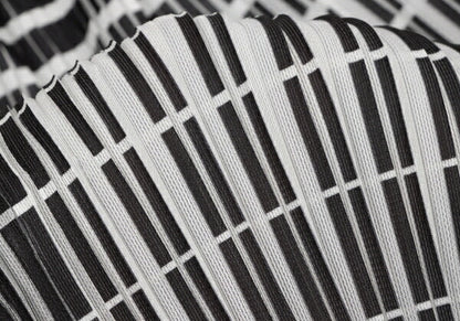 PLEATS PLEASE Polyester Line Print White Black Blouse Size 3