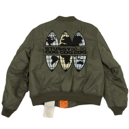 CDG 20AW x Stussy 40th Anniv MA-1 Bomber Khaki Size M