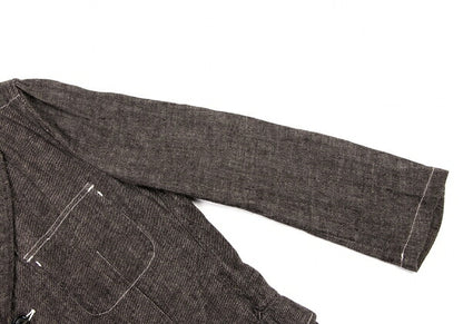 COMME des GARCONS HOMME Linen Cotton Jacket Brown Size S