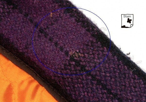 GANRYU Check Hooded Down Vest Purple Green Size S