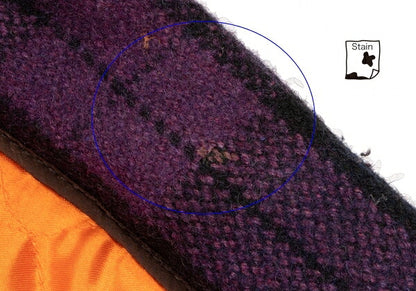 GANRYU Check Hooded Down Vest Purple Green Size S