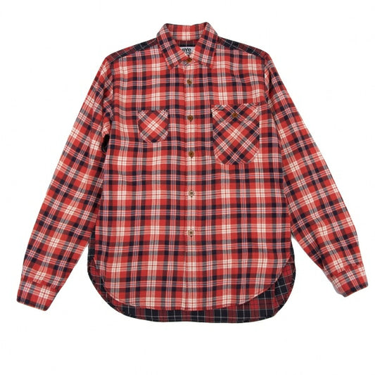 eYe JUNYA WATANABE MAN CDG Check Panel Red Navy Shirt Size XS