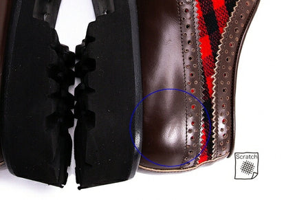 MARNI Check Panel Leather Wingtip Shoes Brown Size 42 (27cm)