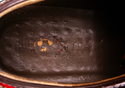 MARNI Check Panel Leather Wingtip Shoes Brown Size 42 (27cm)