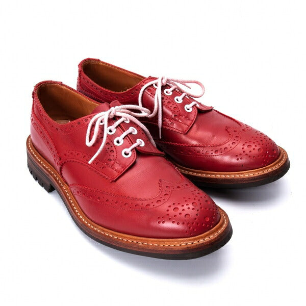 Tricker's Bourton Leather Derby Shoes Red Size 27cm