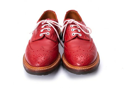 Tricker's Bourton Leather Derby Shoes Red Size 27cm