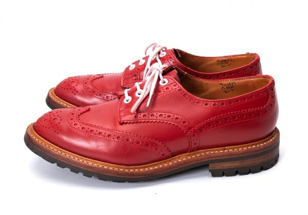 Tricker's Bourton Leather Derby Shoes Red Size 27cm