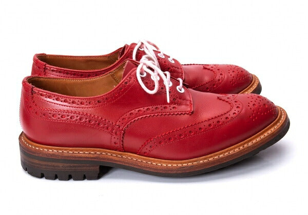 Tricker's Bourton Leather Derby Shoes Red Size 27cm