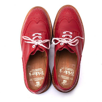 Tricker's Bourton Leather Derby Shoes Red Size 27cm