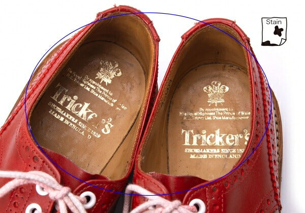 Tricker's Bourton Leather Derby Shoes Red Size 27cm