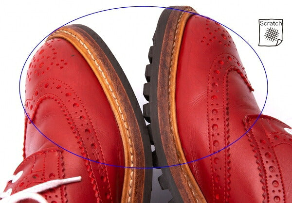 Tricker's Bourton Leather Derby Shoes Red Size 27cm