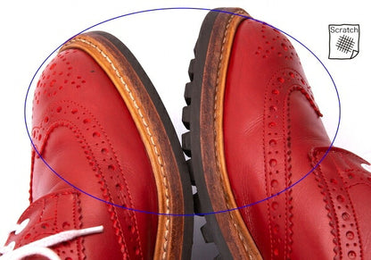 Tricker's Bourton Leather Derby Shoes Red Size 27cm