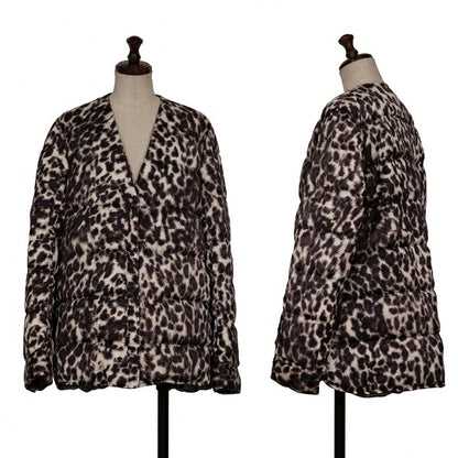 JNBY Leopard Reversible Down Jacket Gray Size F
