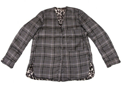 JNBY Leopard Reversible Down Jacket Gray Size F