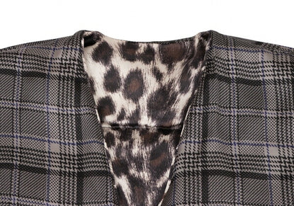 JNBY Leopard Reversible Down Jacket Gray Size F