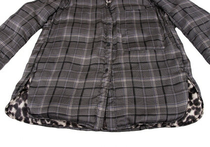 JNBY Leopard Reversible Down Jacket Gray Size F