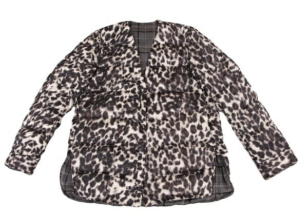 JNBY Leopard Reversible Down Jacket Gray Size F
