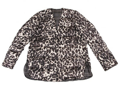 JNBY Leopard Reversible Down Jacket Gray Size F