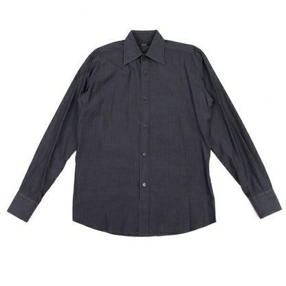 GUCCI Charcoal Cotton Long Sleeve Shirt Size 38