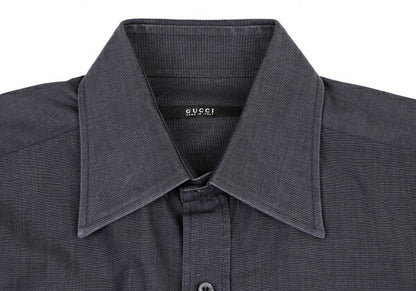 GUCCI Charcoal Cotton Long Sleeve Shirt Size 38