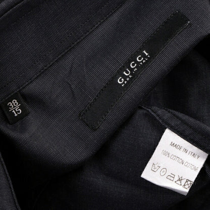 GUCCI Charcoal Cotton Long Sleeve Shirt Size 38