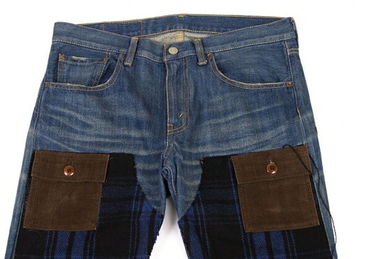 JUNYA WATANABE MAN CDG x Levi's 505 Check Denim Blue Size S