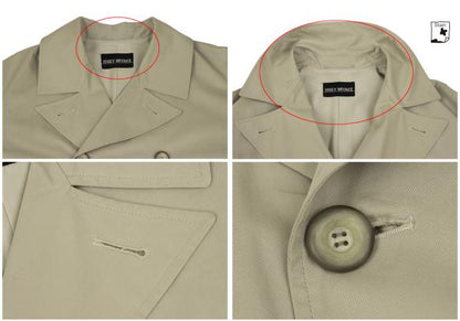 ISSEY MIYAKE MEN Cotton Double-Breasted Coat Beige Size L