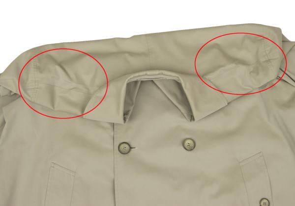 ISSEY MIYAKE MEN Cotton Double-Breasted Coat Beige Size L