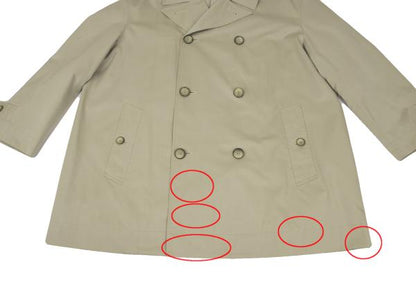 ISSEY MIYAKE MEN Cotton Double-Breasted Coat Beige Size L