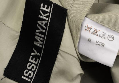 ISSEY MIYAKE MEN Cotton Double-Breasted Coat Beige Size L
