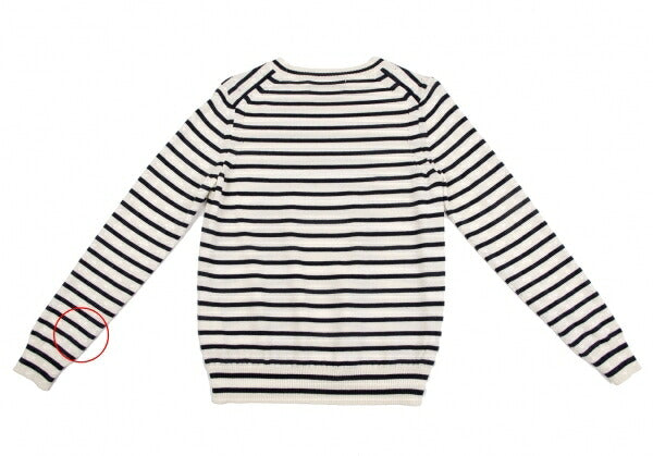 tricot COMME des GARCONS Wool Sequin Cream Navy Sweater Size M