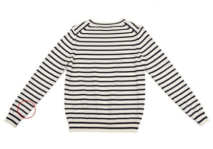 tricot COMME des GARCONS Wool Sequin Cream Navy Sweater Size M