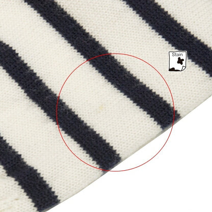 tricot COMME des GARCONS Wool Sequin Cream Navy Sweater Size M