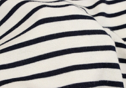tricot COMME des GARCONS Wool Sequin Cream Navy Sweater Size M