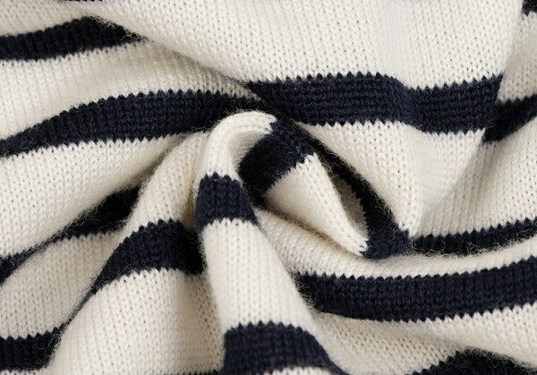tricot COMME des GARCONS Wool Sequin Cream Navy Sweater Size M