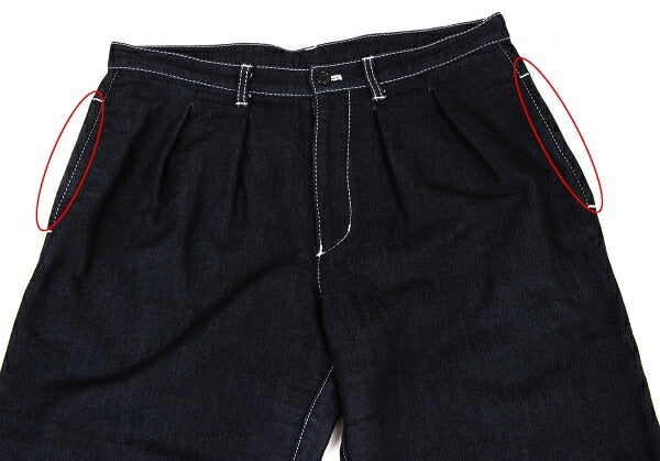 COMME des GARCONS Cotton Stitch 2-Pleat Pants Navy Size M