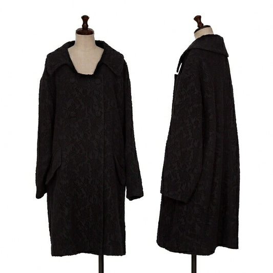 KEITA MARUYAMA Flower Woven Wool Coat Black Size M