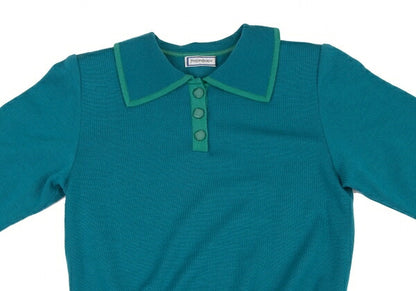 Yves Saint Laurent Wool Knit Polo Turquoise Size M