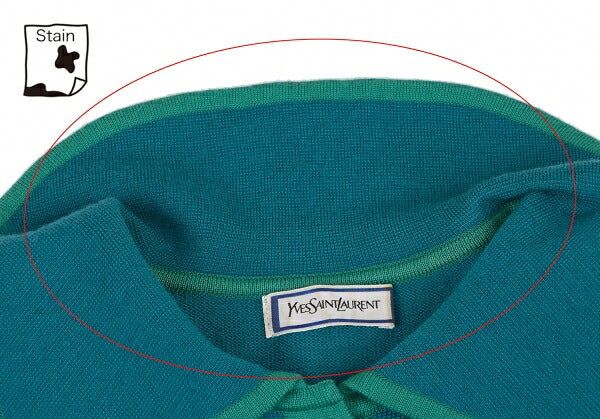 Yves Saint Laurent Wool Knit Polo Turquoise Size M