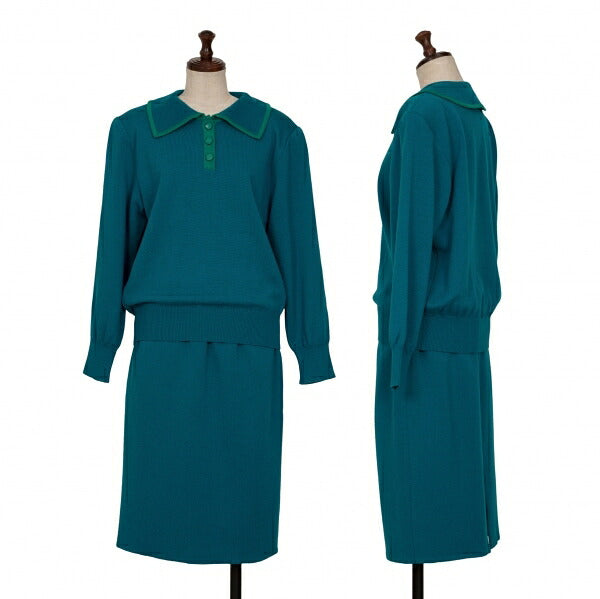 Yves Saint Laurent Wool Knit Polo Turquoise Size M