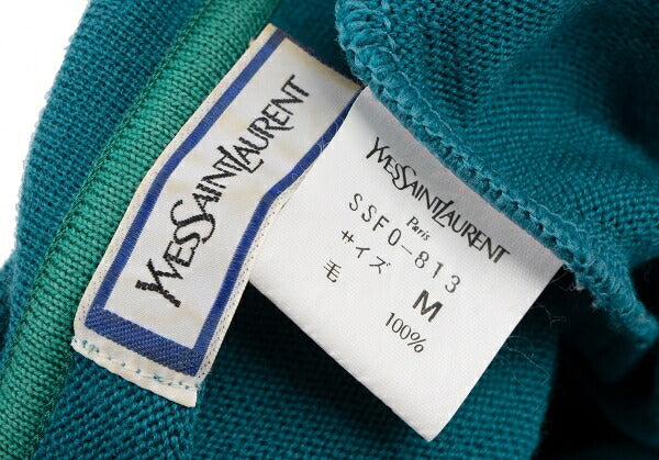 Yves Saint Laurent Wool Knit Polo Turquoise Size M