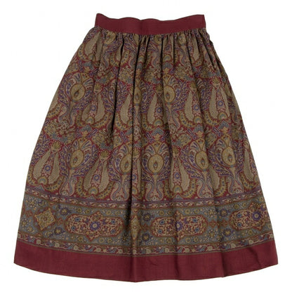 Yves Saint Laurent Paisley Box Pleat Skirt Multi Size M