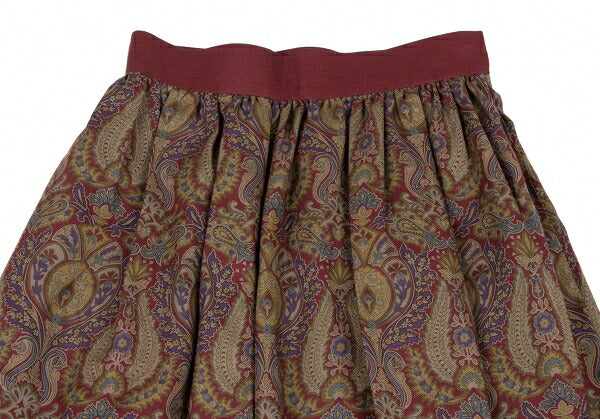 Yves Saint Laurent Paisley Box Pleat Skirt Multi Size M