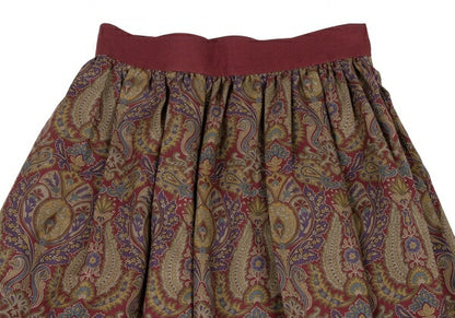Yves Saint Laurent Paisley Box Pleat Skirt Multi Size M