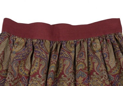Yves Saint Laurent Paisley Box Pleat Skirt Multi Size M