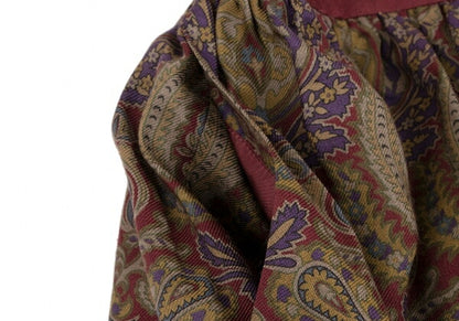 Yves Saint Laurent Paisley Box Pleat Skirt Multi Size M