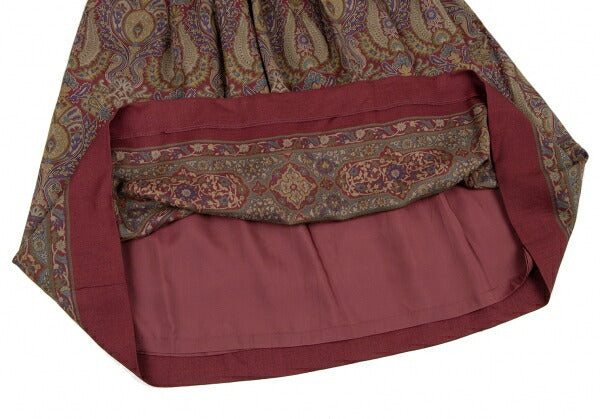 Yves Saint Laurent Paisley Box Pleat Skirt Multi Size M