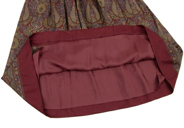 Yves Saint Laurent Paisley Box Pleat Skirt Multi Size M